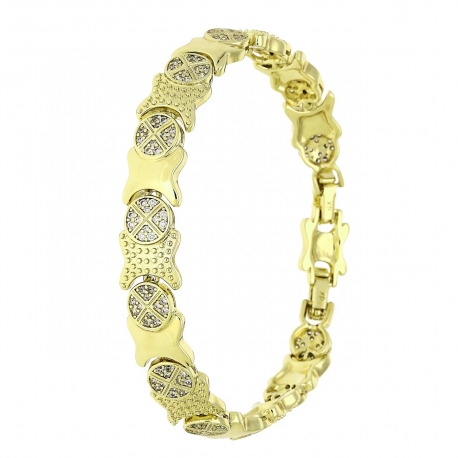 14K BRANSOLETKA POZŁACANA 19-17 CM 10 MM ELEGANCE XUPING 89545