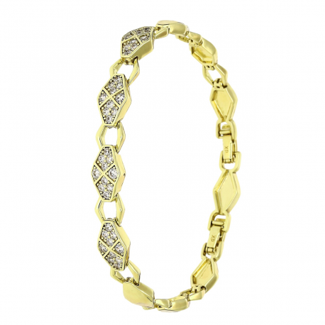 14K BRANSOLETKA POZŁACANA 19-17 CM 8 MM ELEGANCE XUPING 89546