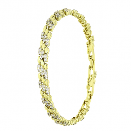 14K BRANSOLETKA POZŁACANA 19,5-17 CM 6 MM ELEGANCE XUPING 89547
