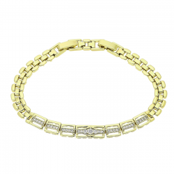 14K BRANSOLETKA POZŁACANA 19,5-17,5 CM 6 MM ELEGANCE XUPING 89548