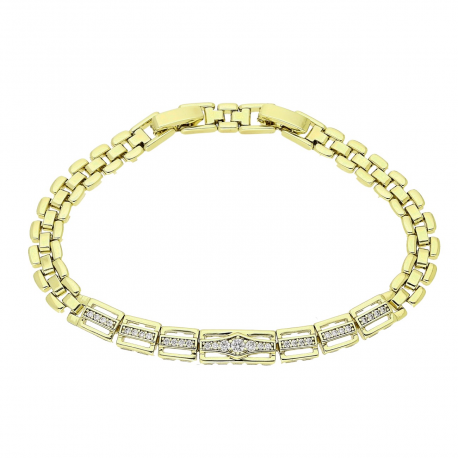 14K BRANSOLETKA POZŁACANA 19,5-17,5 CM 6 MM ELEGANCE XUPING 89548