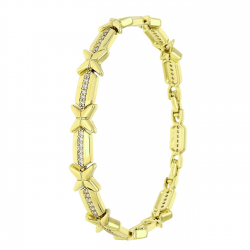 14K BRANSOLETKA POZŁACANA 19-17 CM 8 MM ELEGANCE XUPING 89549