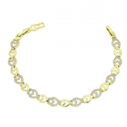 14K BRANSOLETKA POZŁACANA 19-17 CM 7 MM SERDUSZKOWA XUPING 89551