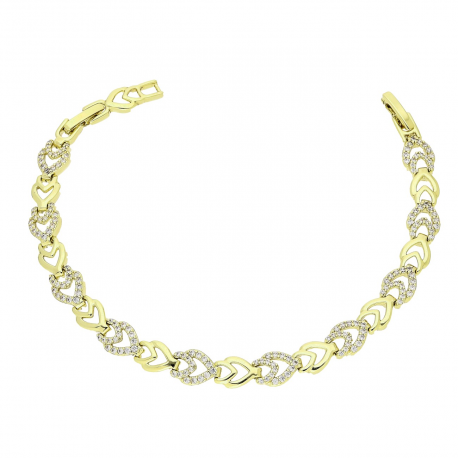 14K BRANSOLETKA POZŁACANA 19-17 CM 7 MM SERDUSZKOWA XUPING 89551
