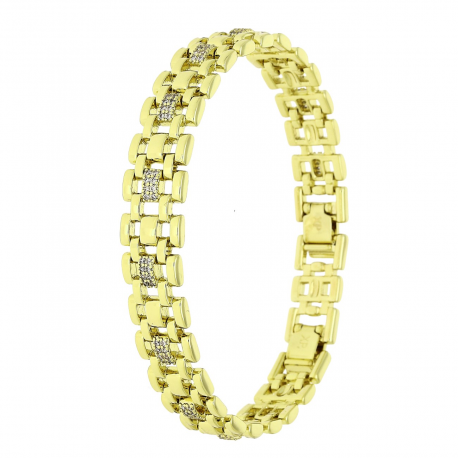 14K BRANSOLETKA POZŁACANA 18,5-16,5 CM 10 MM ELEGANCE XUPING 89552