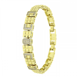14K BRANSOLETKA POZŁACANA 19-17 CM 10 MM ELEGANCE XUPING 89553