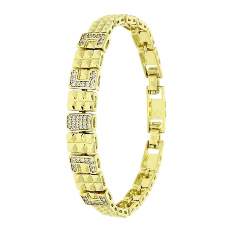 14K BRANSOLETKA POZŁACANA 19-17 CM 10 MM ELEGANCE XUPING 89553