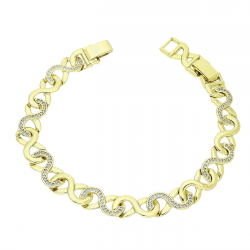 14K BRANSOLETKA POZŁACANA 19,5-17,5 CM 8 MM INFINITI XUPING 89554