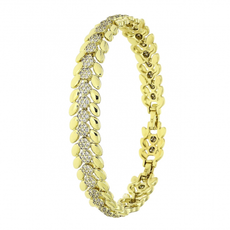14K BRANSOLETKA POZŁACANA 19-17 CM 11 MM LUXURY XUPING 89555