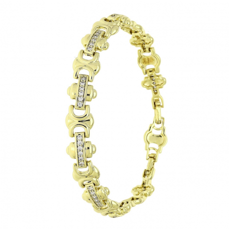 14K BRANSOLETKA POZŁACANA 19-17 CM 9 MM ELEGANCE XUPING 89556