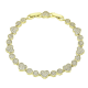 14K BRANSOLETKA POZŁACANA 19-17 CM 7 MM BRYLANTOWE SERCA XUPING 89558