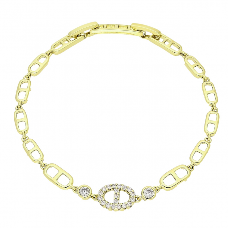 14K BRANSOLETKA POZŁACANA 19-17 CM 8 MM ELEGANCE XUPING 89560