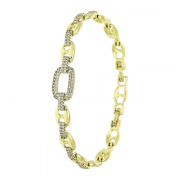 14K BRANSOLETKA POZŁACANA 19-17 CM 9 MM ELEGANCE XUPING 89562