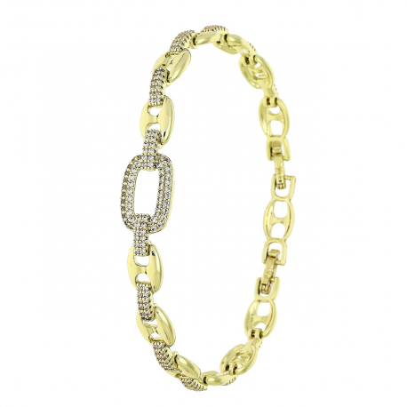 14K BRANSOLETKA POZŁACANA 19-17 CM 9 MM ELEGANCE XUPING 89562