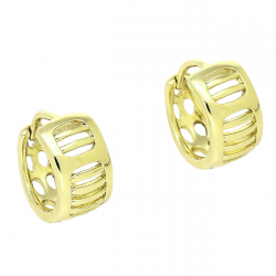 14K KOLCZYKI POZŁACANE 12/7 MM ZŁOTE KÓŁECZKA XUPING 89570