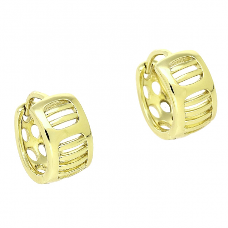 14K KOLCZYKI POZŁACANE 12/7 MM ZŁOTE KÓŁECZKA XUPING 89570