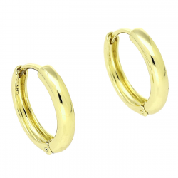 14K KOLCZYKI POZŁACANE 15/3 MM ZŁOTE KÓŁKA XUPING 89571