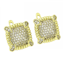 14K KOLCZYKI POZŁACANE 14 MM BRYLANTOWA ELEGANCJA XUPING 89579