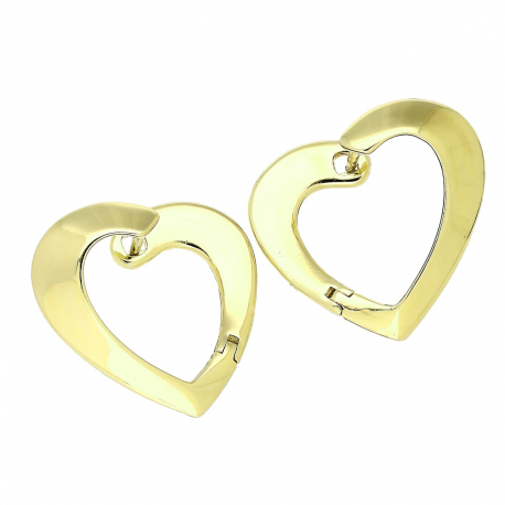 14K KOLCZYKI POZŁACANE 20/22 MM ZŁOTE SERCA ŁUKI XUPING 89580