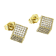 14K KOLCZYKI POZŁACANE 13/12 MM PÓŁ BRYLANTOWEGO SZEŚCIANU XUPING 89588