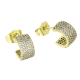 14K KOLCZYKI POZŁACANE 11/6,5 MM BRYLANTOWE KÓŁECZKA XUPING 89589