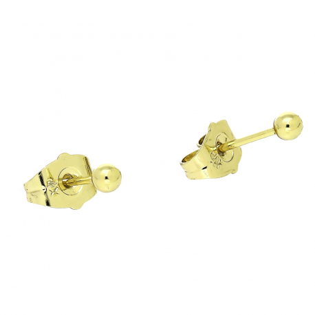 14K KOLCZYKI POZŁACANE 3 MM ZŁOTA KULKA XUPING 89599
