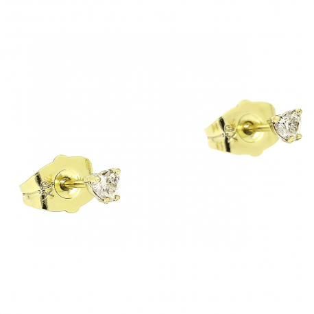 14K KOLCZYKI POZŁACANE 3/4 MM BRYLANCIK SERCE XUPING 89600
