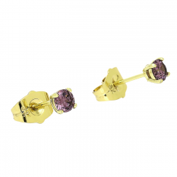 14K KOLCZYKI POZŁACANE 4 MM AMETYST XUPING 89604