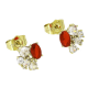 14K KOLCZYKI POZŁACANE 10/11 MM ELEGANTKI Z RUBINEM XUPING 89606