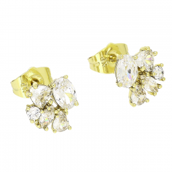 14K KOLCZYKI POZŁACANE 10/11 MM BRYLANTOWE ELEGANTKI XUPING 89608