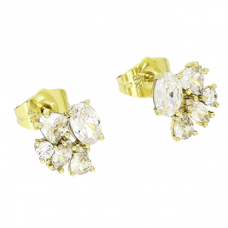 14K KOLCZYKI POZŁACANE 10/11 MM BRYLANTOWE ELEGANTKI XUPING 89608
