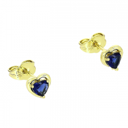 14K KOLCZYKI POZŁACANE 6 MM SERCE SZAFIR XUPING 89613