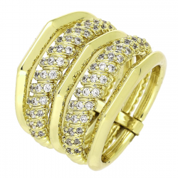 14K PIERŚCIONEK POZŁACANY 16 MM LUXURY XUPING 89620