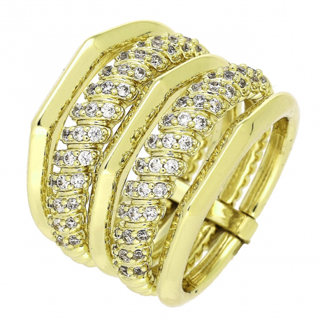 14K PIERŚCIONEK POZŁACANY 16 MM LUXURY XUPING 89620