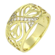 14K PIERŚCIONEK POZŁACANY 12 MM AŻUROWA ELEGANCJA XUPING 89621