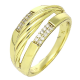 14K PIERŚCIONEK POZŁACANY 9 MM ELEGANCKI Z BRYLANTAMI XUPING 89624