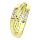 14K PIERŚCIONEK POZŁACANY 9 MM ELEGANCKI Z BRYLANTAMI XUPING 89624