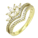14K PIERŚCIONEK POZŁACANY 12 MM BRYLANTOWA ELEGANCJA XUPING 89626