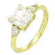 14K PIERŚCIONEK POZŁACANY 8 MM BRYLANT RADIANT XUPING 89637