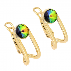 KOLCZYKI POZŁACANE 18/8 MM VITRAIL CRYSTAL XUPING 89655