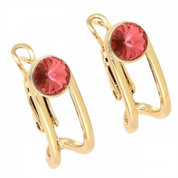 KOLCZYKI POZŁACANE 18/8 MM ROSE CRYSTAL XUPING 89658