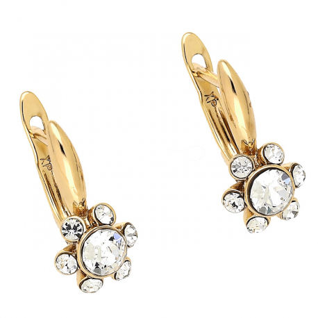 KOLCZYKI POZŁACANE 17/9 MM CRYSTAL XUPING 89661
