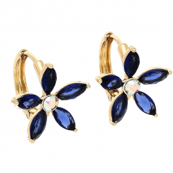 KOLCZYKI POZŁACANE 17/18 MM SAPPHIRE CRYSTAL XUPING 89666