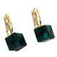 KOLCZYKI POZŁACANE 19/10 MM EMERALD CUBE CRYSTAL XUPING 89671