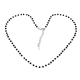 CELEBRYTKA PLATYNOWANA 43+5 CM 3 MM CZARNE KORALIKI XUPING 89725