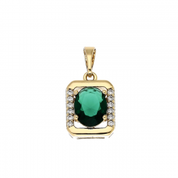 ZAWIESZKA POZŁACANA 21/10 MM SZMARAGDOWA ELEGANCJA XUPING 89767