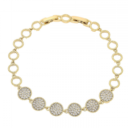 BRANSOLETKA POZŁACANA 19-17 CM 8 MM BRYLANTOWE KRĘGI XUPING 89804