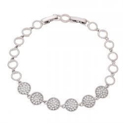 BRANSOLETKA PLATYNOWANA 19-17 CM 8 MM BRYLANTOWE KRĘGI XUPING 89805