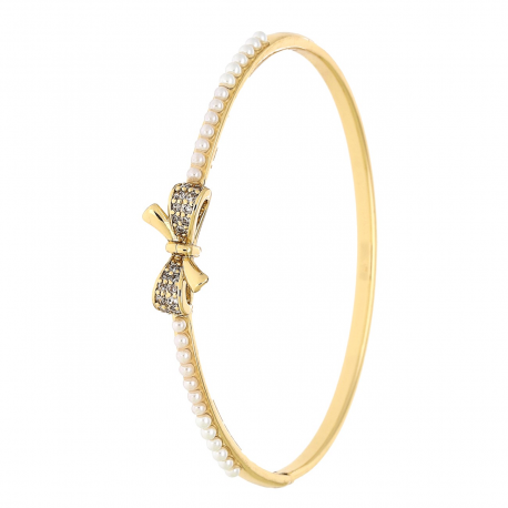 BRANSOLETKA POZŁACANA 60/9 MM PERŁOWY BANGLE XUPING 89811