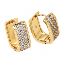 KOLCZYKI POZŁACANE 18/8 MM BRYLANTOWE ELEGANTKI XUPING 89827